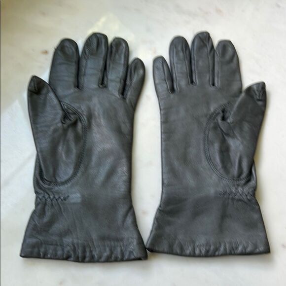 Vintage elegant gray Leather Gloves small - Picture 3 of 6